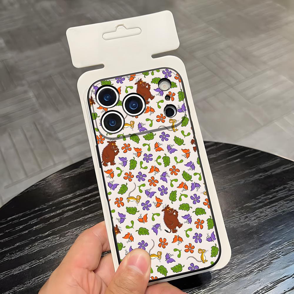 T-Чехол для телефона Gruffalo Для iPhone 17 Air 16 E Pro Max 15 14 13 Mini 12 Pro 11 Max Plus Черный Мягкий Чехол