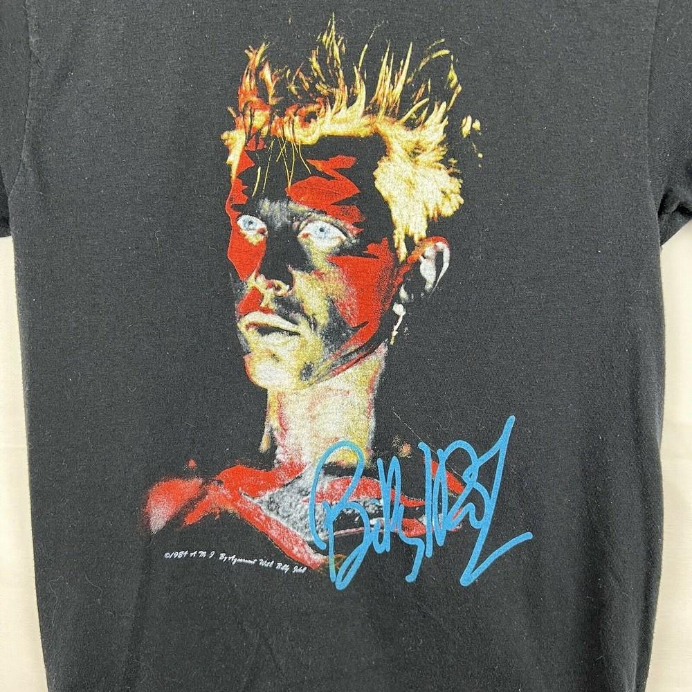 Винтажная черная хлопковая футболка унисекс DI100 с принтом Billy Idol Rebel Yell Tour S-4XL
