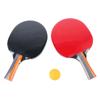 Table Tennis Paddle Set Long Sweat Absorbing Handle Table Tennis Bats with 3 Balls for Beginners