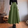 Женские повседневные однотонные свободные длинные юбки А-силуэта