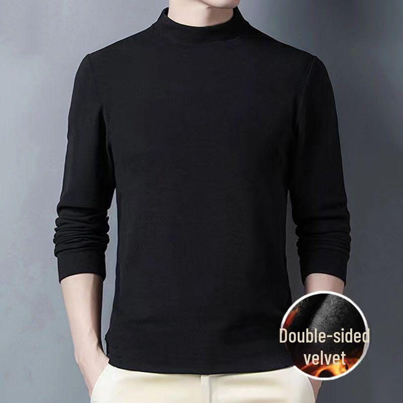 Унисекс двухсторонний флисовый водолазка с длинным рукавом облегающий теплый топ