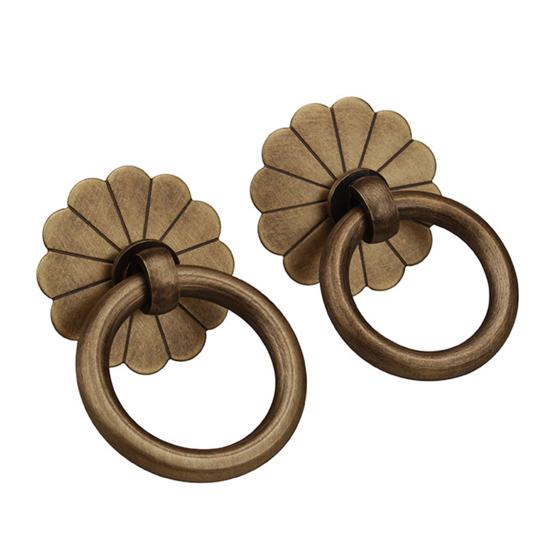 Vintage Cabinet Dresser Drawer Single Hole Round Ring Handle Furniture Door Knob