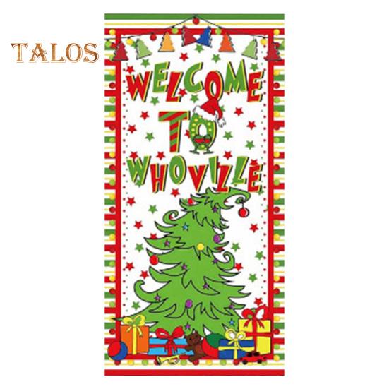 1 комплект гобеленов для гаражных ворот с 4 застежками-лентами в рождественском стиле с принтом Гринчи из мультфильма, создающий праздничную атмосферу для украшения фона для новогодней вечеринки