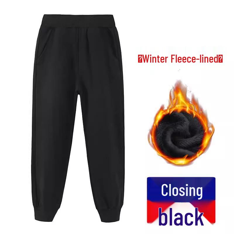 Thickened Velvet Children's Sweatpants: Boys' Sports & Girls' Cotton Trousers for Autumn/Winter, Sizes for Middle & Large Kids