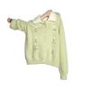 Korean Embroidered Flower Knit Cardigan: Color Block, Doll Collar, Soft, Versatile, Loose Fit - Perfect for Autumn/Winter.