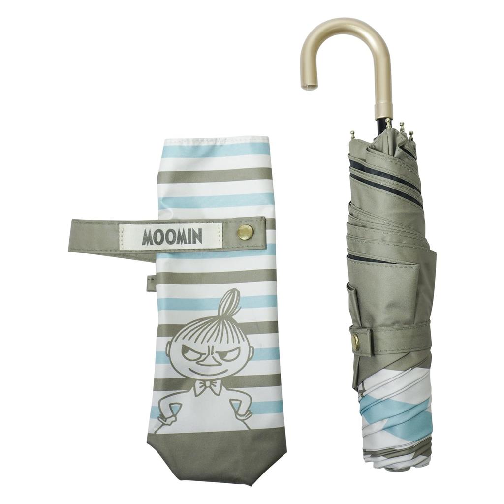 Moomin Folding Suitable for Sun and UV Suitable for Greige Umbrella, Rain, 51cm, 100% Protection, Lightweight, Compact, Water-Repellent,