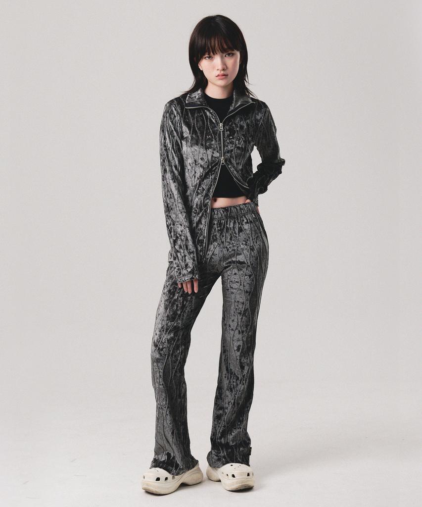 PEACE MAKER Velvet Wave Zipup Pants Set Up (3Color)