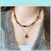 Tiger Eye Stone Necklace Geometric Handmade Beaded Pendant For Women And Men