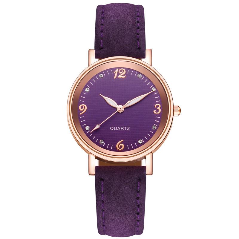 Arabic Dial Watch Women's Casual Leather Band Analog Quartz Watches