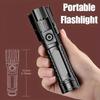 Portable Rechargeable Long-Range LED Flashlight – Outdoor, Multi-Function, Zoomable, Strong Light Focus.