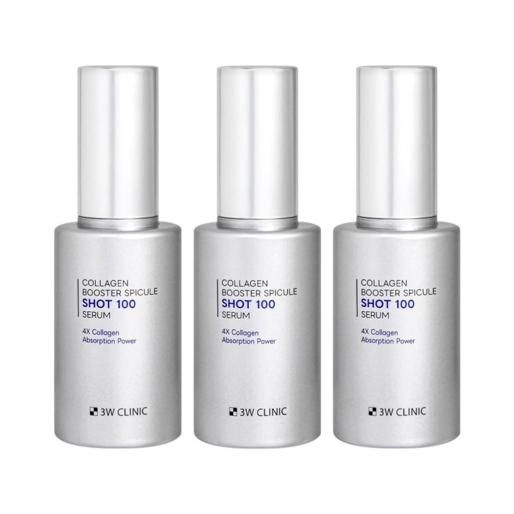 3W Clinic Collagen Booster Spicule Shot 100 Serum Anti-Aging & Firming Microneedle Treatment 50ml x 3pcs