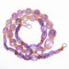 Natural Amethyst Carnelian Gemstone Smooth Beads Necklace 4-14 Mm 18" UB-7839 UB-7839