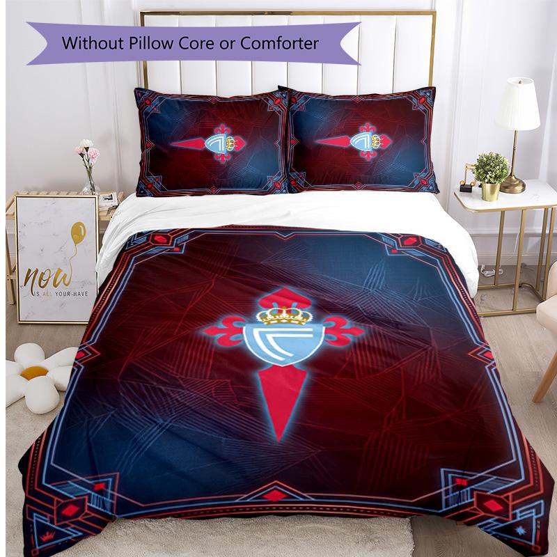 Celta Vigo FC Printed 3PCS Bedding Set Breathable Duvet Cover with Pillowcases Decorative Bed Linen for Bedroom Home