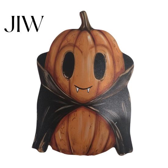Premium Solid Wood Art Halloween Wooden Ornaments, Distressed Pumpkin/Cat Decorations, Desktop & Wall Durable Tabletop Decors for Autumn Harvest