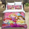 Princess series duvet cover set, 3D children's bedding three-piece set, includes 1 duvet cover and 2 pillowcases, extra large si