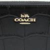 Длинный кошелек Длинный кожаный кошелек на молнии с логотипом на запястье CT083 IMBLK Outlet [Coach] Под крокодила (черный) Женский [Товар]