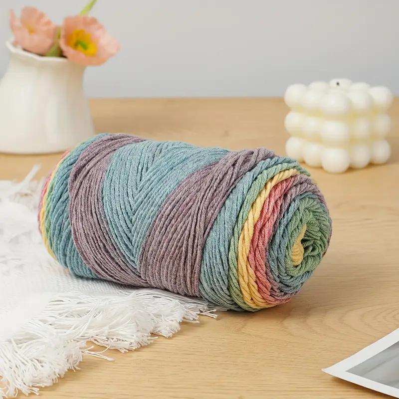 (1pc)5-strand Milk Cotton Segment Dyed Rainbow Cotton Hand Woven Wool Scarf Pillow Blanket Material Wool