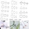 30pcs/lot Hollow Stainless Steel Geometric Bezel Frame Charms Pendants For DIY Earring Necklace Jewelry Making Findings Accessories