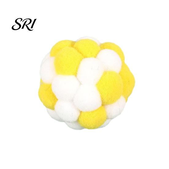 Plush Cat Toy Ball with Built-in Bell Soft Macaron Balls Fun Plaything Bite-Resistant Chew Toys for Indoor Cats and Kittens Noise Making