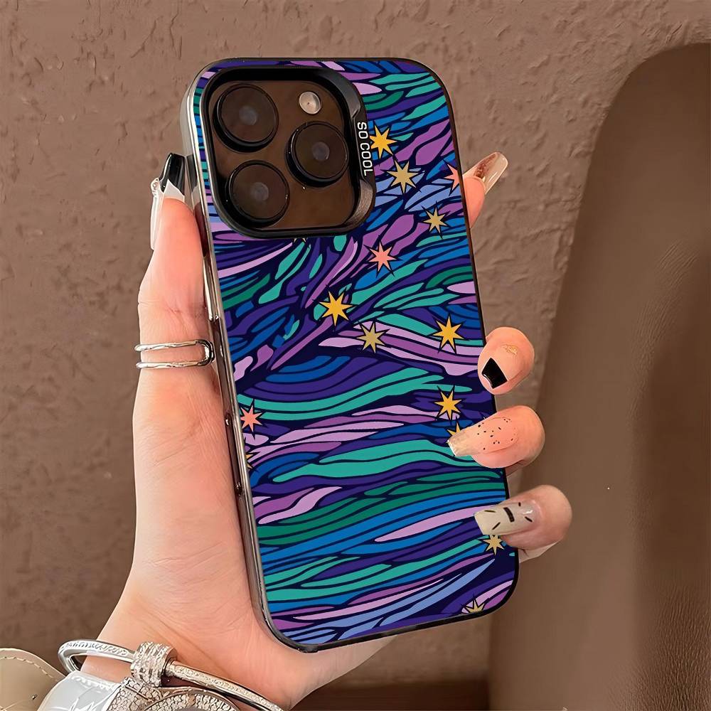 Интересные узоры чехол для телефона для iPhone 17 17Air 16 15 14 13 12 11 Pro Max Plus Цветной Серебристый
