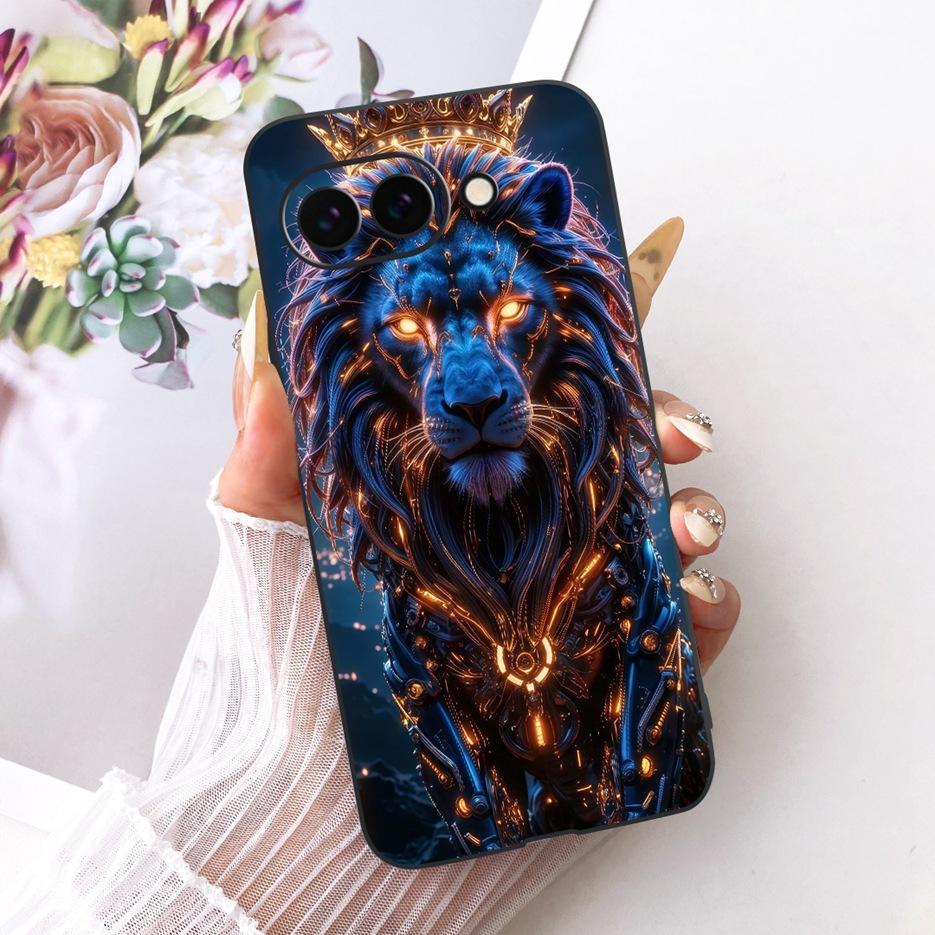 Чехол для Google Pixel 9 Pro Милый Лев Модный Расписной Чехол Мягкий ТПУ Чехол для Телефона Для Google Pixel 9A Pixel9 Pro Задняя Крышка Fundas