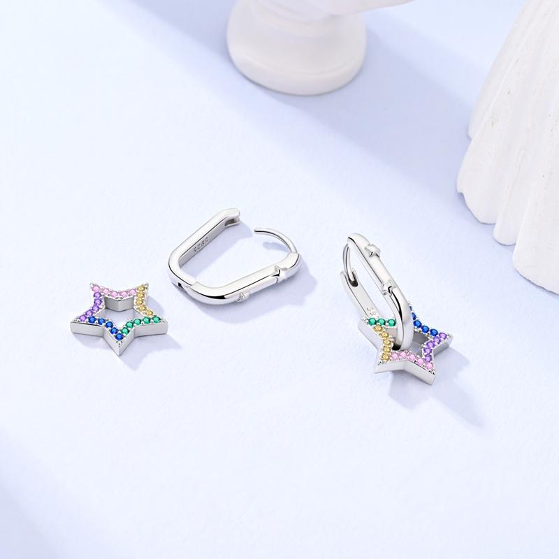 Original 925 Sterling Silver Tassel Earrings Women 2025 Zircon Ear Studs Sparkling Pave Hoop Earring Anniversary Jewelry Gift