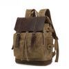 Backpack Male Student Backpack Retro Travel Bag Waterproof Canvas with Top Layer Leather Computer Travel Bag