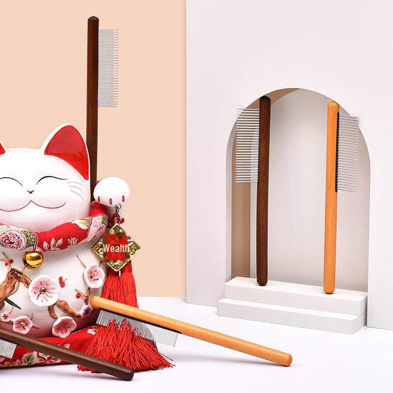 Деревянная расческа для домашних животных для удаления выпавшей шерсти и блох - идеально подходит для собак и кошек