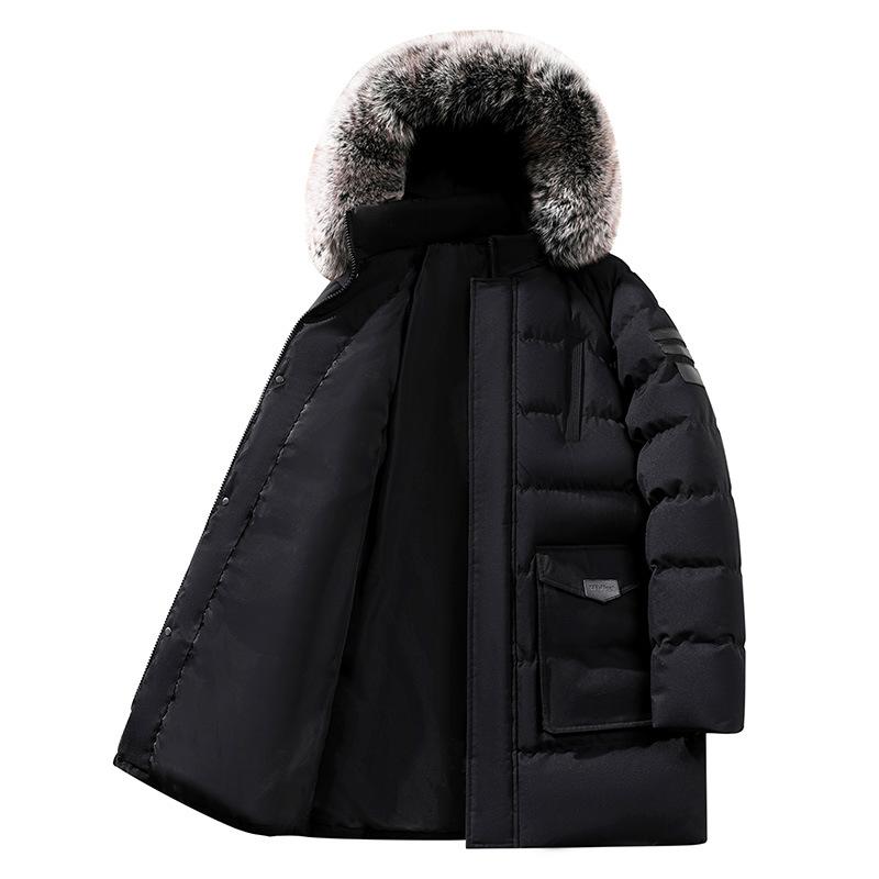 Зимняя хлопковая куртка средней длины с капюшоном и отстегивающимися деталями, мужской стиль высокого качества