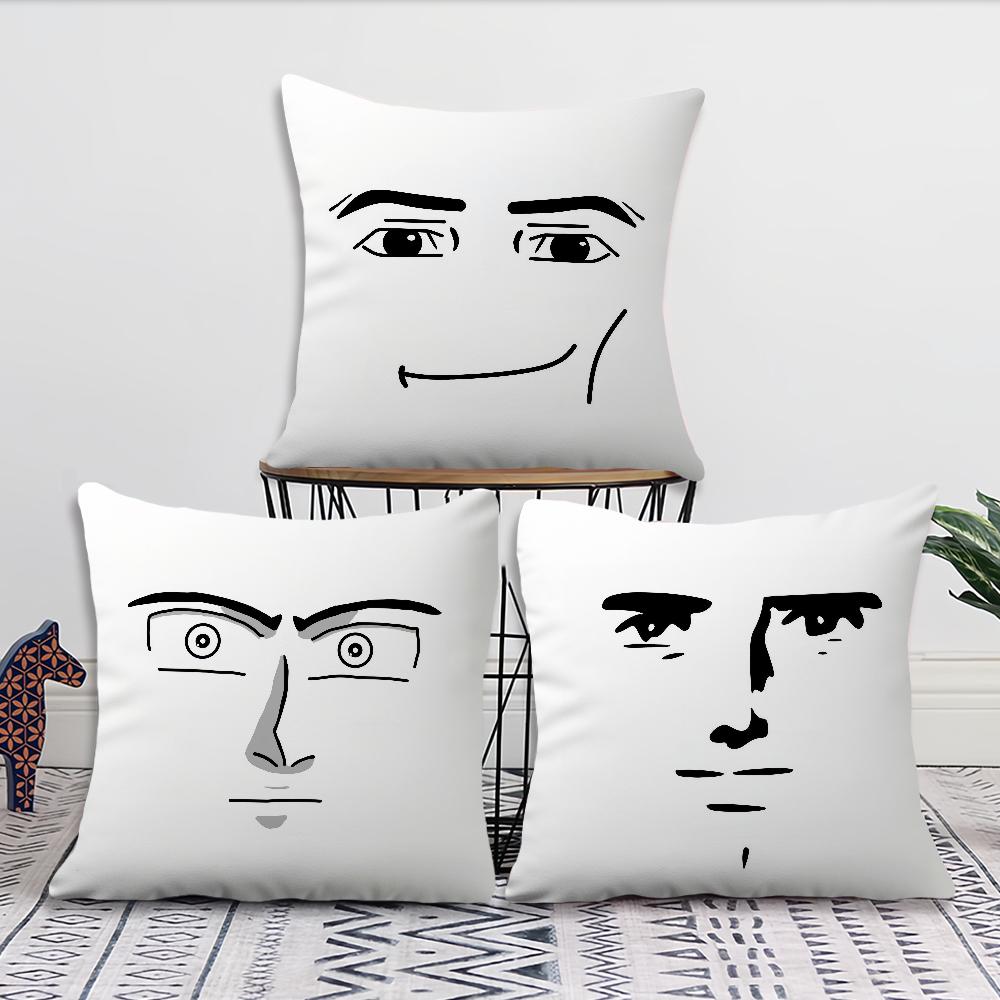 Meme Face Comfortable Soft Pillow Sigma Case Boy for Man Sofa Living Room Home Funny Office Decor and Protective Covers