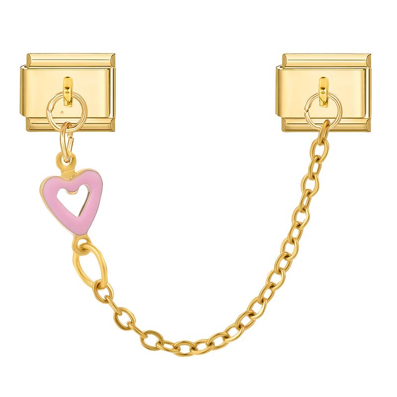 Gold Color Butterfly Heart Planet Cherry Tassel Chain Italian Charm Links Fit 9mm Stainless Steel Bracelet Women DIY Making Gift