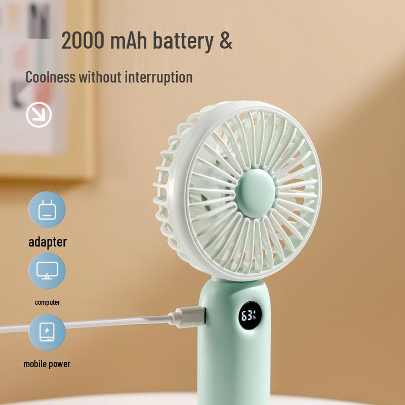 Smart USB Rechargeable Handheld Mini Fan with Digital Display