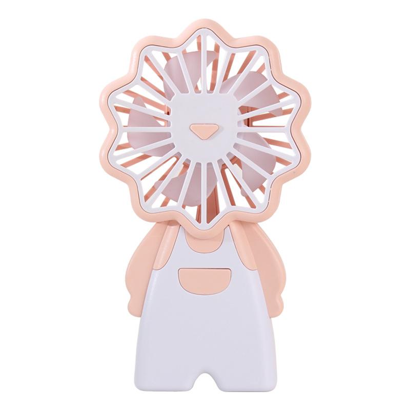 Lion Настольный мини-вентилятор для студентов, детей, мультфильмов, портативный вентилятор с зарядкой через USB, уличный портативный вентилятор