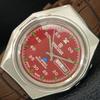 R31 АВТОМАТИЧЕСКИЕ ВИНТАЖНЫЕ ЯПОНСКИЕ МУЖСКИЕ ЧАСЫ С КРАСНЫМ ЦИФЕРБЛАТОМ a705178-1