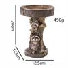 Animal  Wooden Stake Statue Resin Bird Feeder Garden Decoration Raccoon Fox Dog Sculpture Crafts Home Courtyard Ornaments