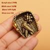 Brass Pendant Keychain: Winnowing Basket & Yuanbao Pixiu Amulet with Hundred Blessings Jar (Gold & Silver Filled)