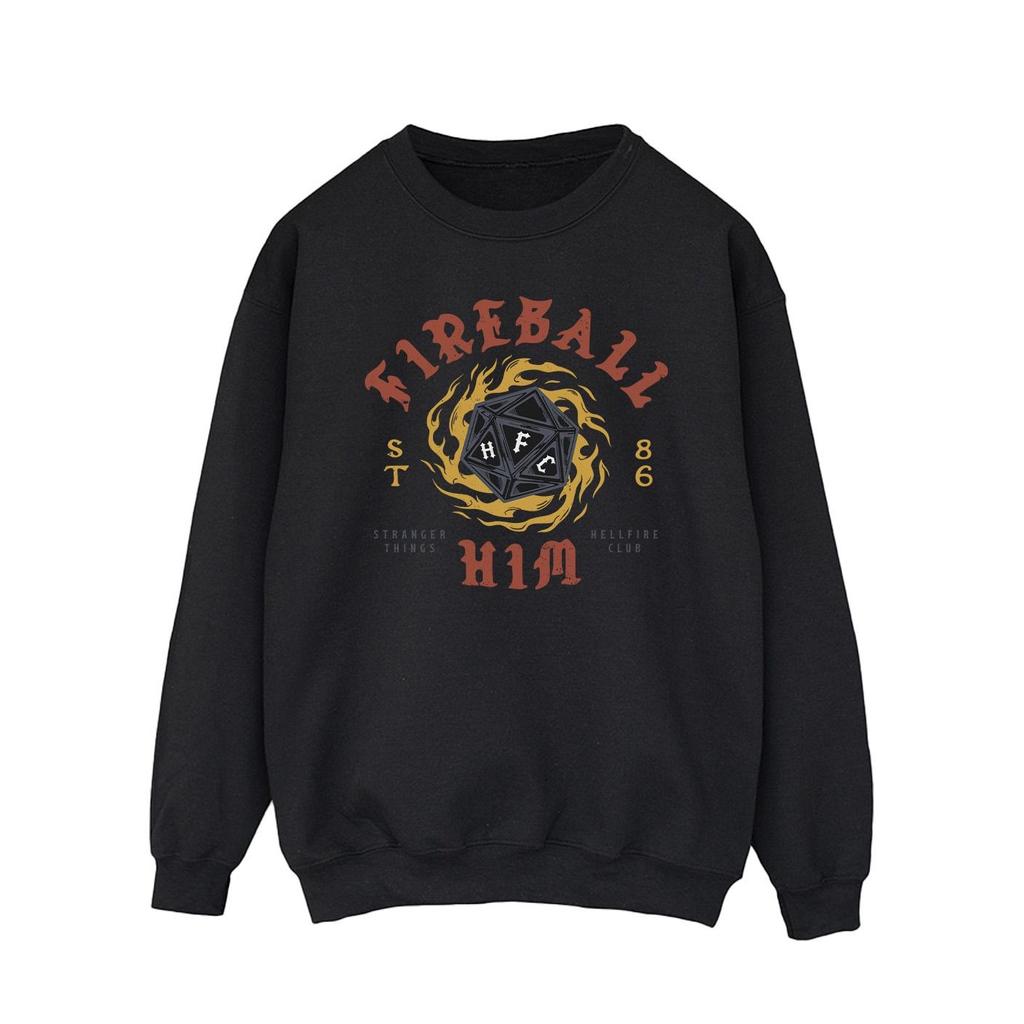 Netflix Mens Stranger Things Fireball Dice 86 Sweatshirt