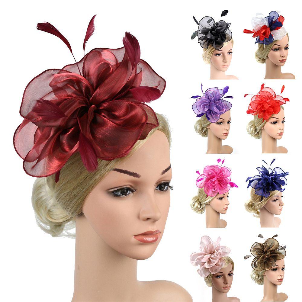 Ascot Race Fascinators Top Hat Cocktail Tea Party Feather Flower Headband Headwear Fascinator Hats