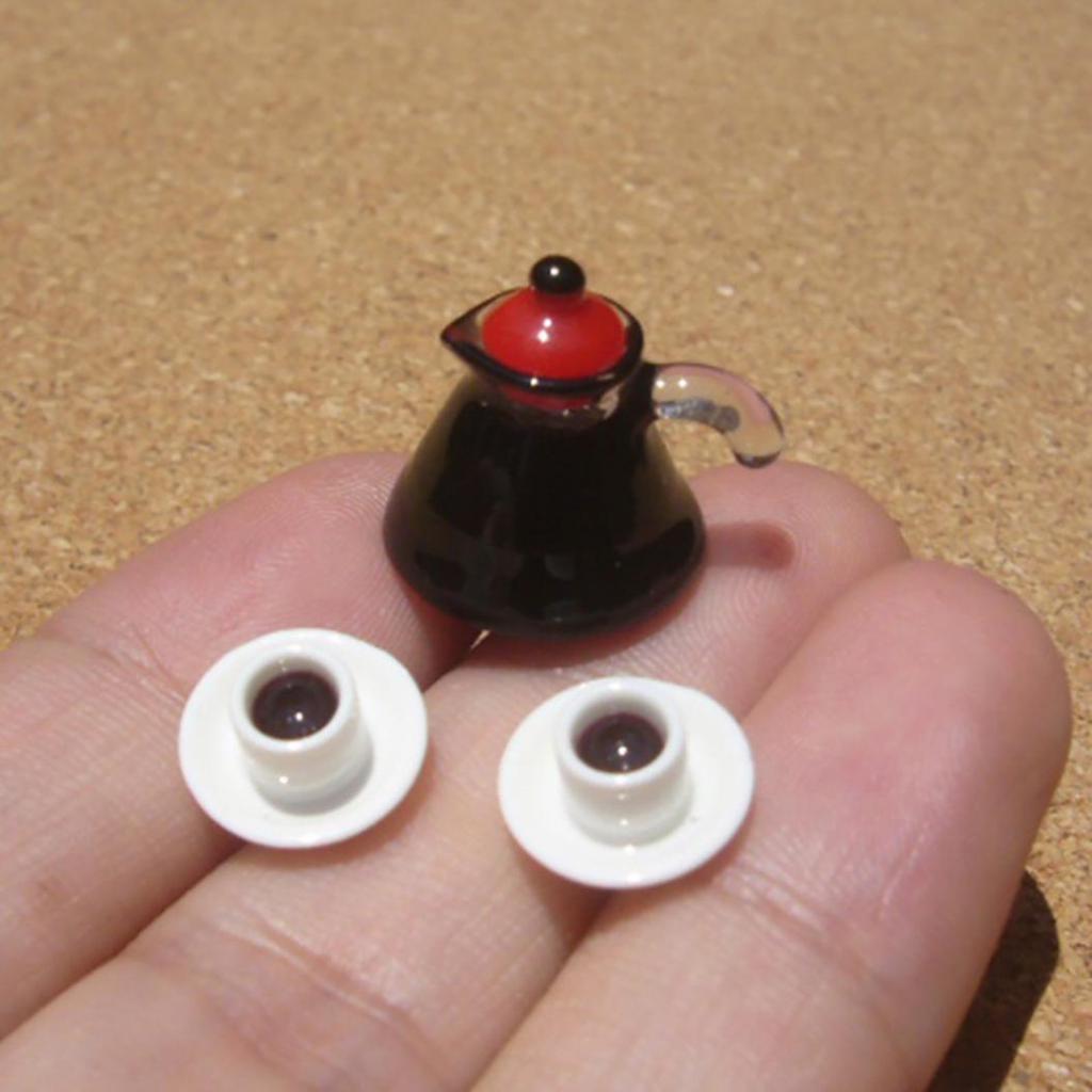 3 шт., мини-кофейник, чашка, игрушка, миниатюрная модель для кукольного домика 1/12 1/6, аксессуары