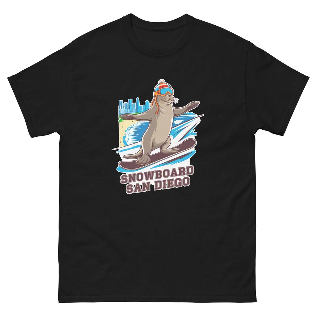 Snowboard San Diego Seal USA Snowboarding Animal T-Shirt