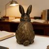 Винтажная фигурка кролика, резьба, статуэтка кролика, скульптура животного, украшение для дома, офиса, книжной полки, рабочего стола, Фэн-шуй