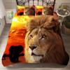 Lion Tiger King Queen Duvet Cover Lovely Wild Animals Bedding Set For Kids Teens Adults Wildlife Grey Black 2/3pcs Quilt Cover