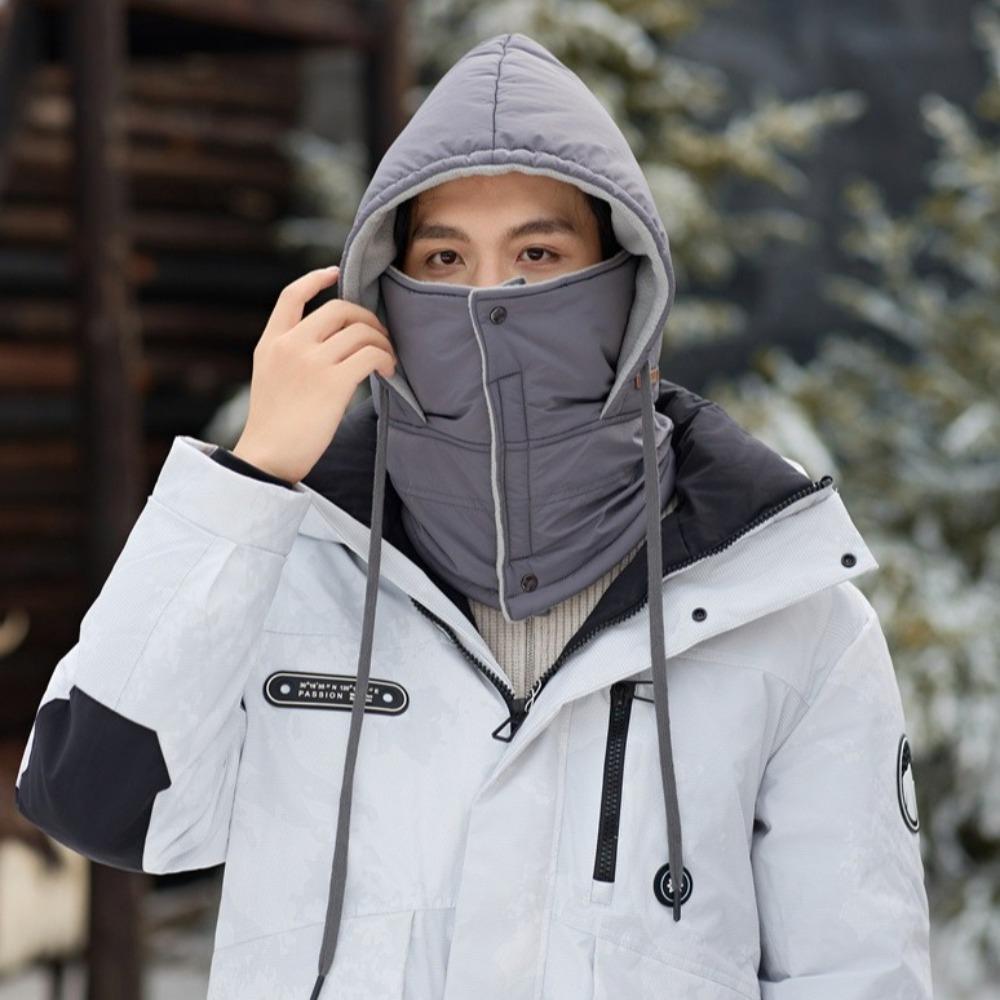 Solid Color 3-in-1 Winter Cycling Hat Multifunctional Winter Balaclava Warm Pullover Hat  Sports