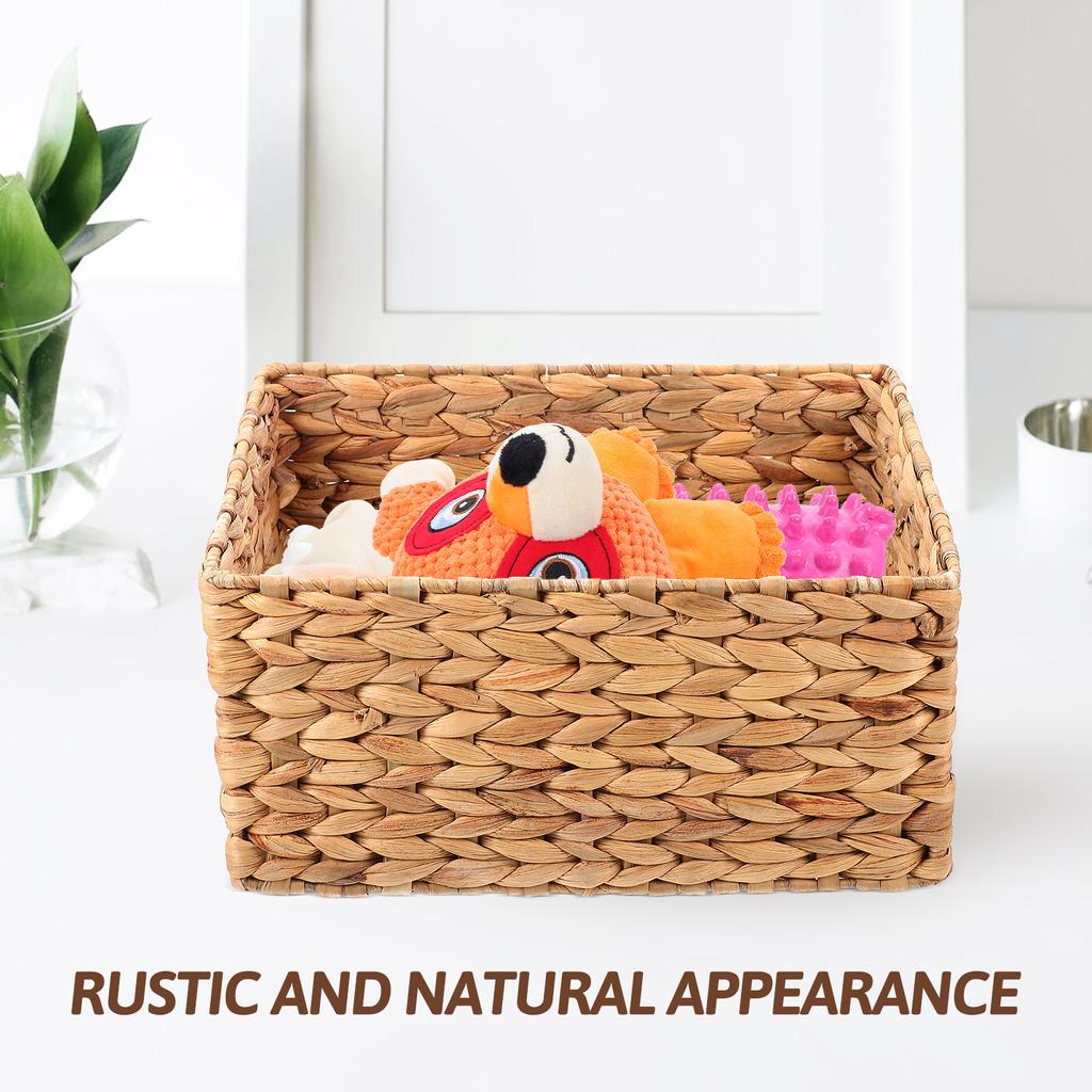 Плетеная корзина для хранения игрушек для закусок, органайзер для мелочей, контейнер для белья из натуральной соломы