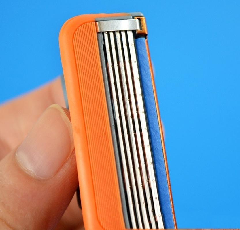 4pcs/lot 5 Layer Blades Men's Face Shaving Razor Blades Shaver Blades For Men Sharpener High Quality Razor Blade Mache 5 (Color: Orange)