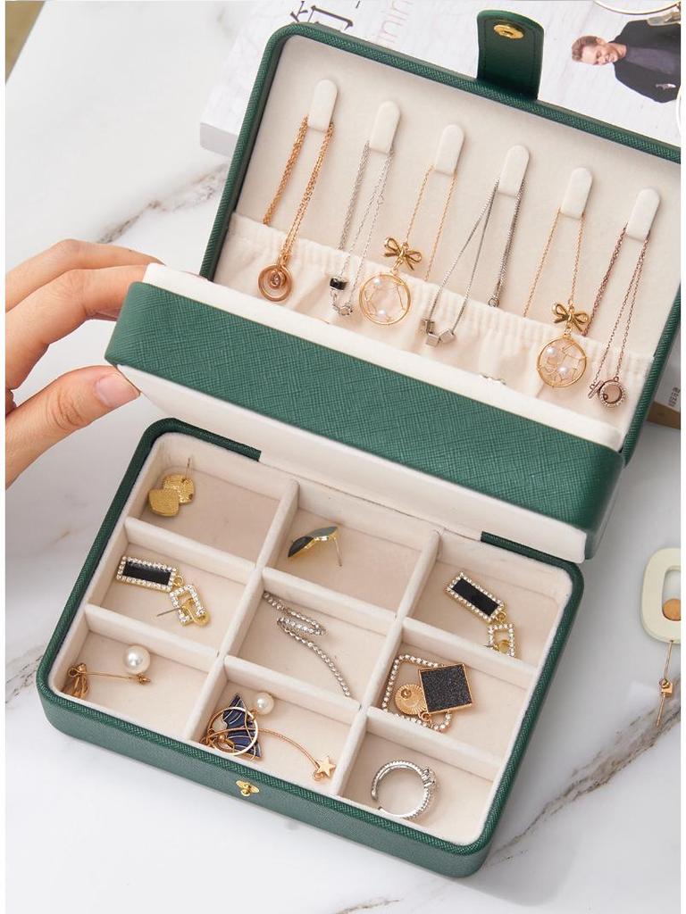 Креативный многослойный органайзер для хранения ювелирных изделий из ПУ кожи