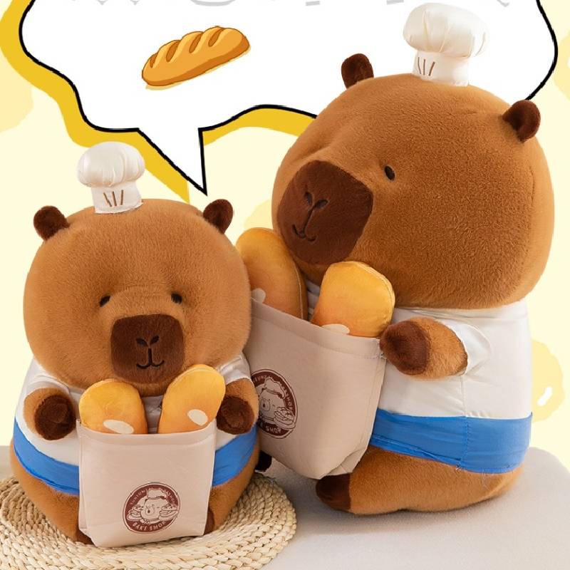 Chef Capybara Plush Toy Cartoon Animal Stuffed Doll Room Decoration Gift Kids