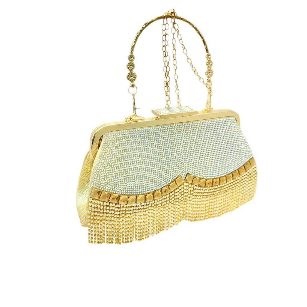 Glam Tassel Rhinestone Evening Handbag