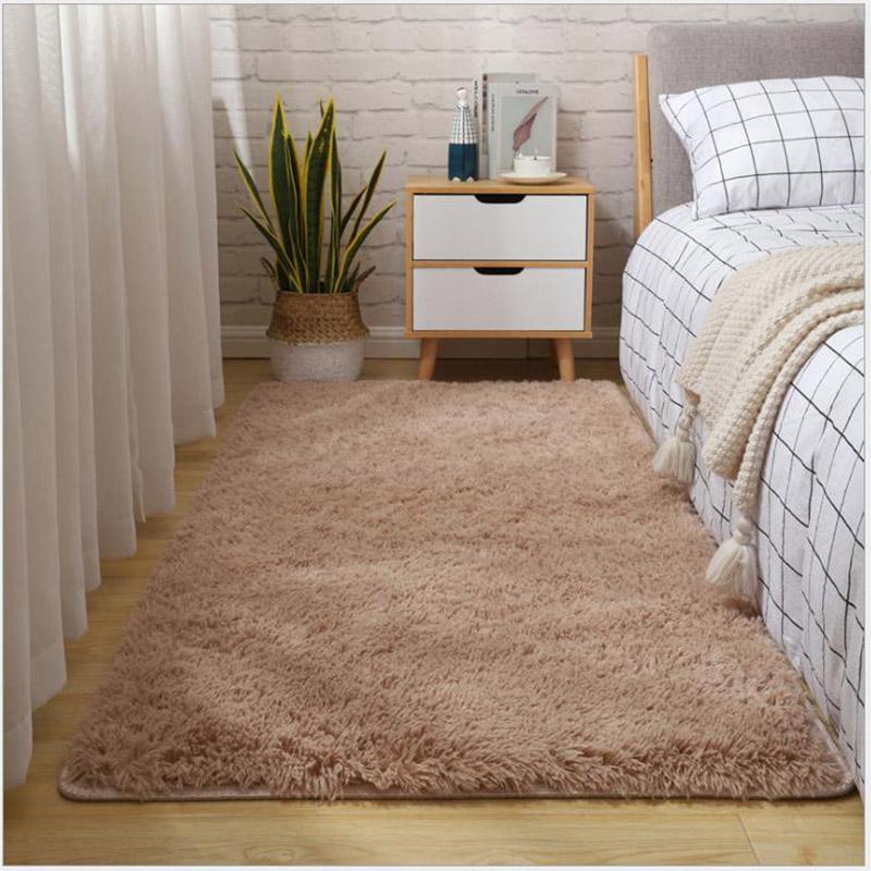 Thick Fluffy Carpets For Living Room Decor Bedside Rug Warm Plush Floor Mats Children's Room Play Mats Silkly Furry Carpet Grey