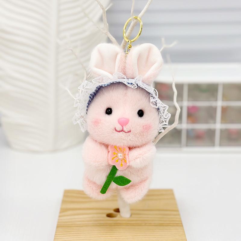 Cute Plush Otter Keychain Charm Fluffy Animal Bag Pendant Perfect For Gifts